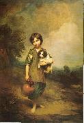 Thomas Gainsborough A Cottage Girl with Dog and Pitcher Norge oil painting reproduction
